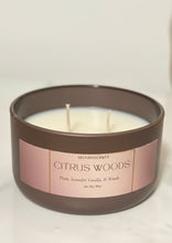 Load image into Gallery viewer, Citrus vanilla wood soy candle